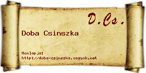 Doba Csinszka névjegykártya